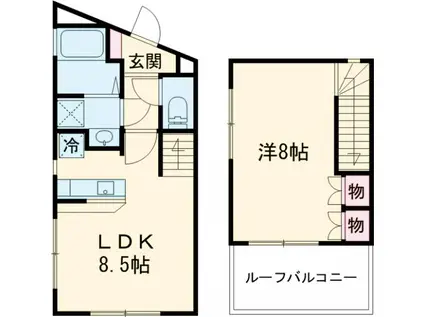 ハーブ小日向茗蹊館(1LDK/2階)の間取り写真