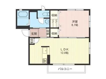 ジュニアスK(1LDK/2階)の間取り写真