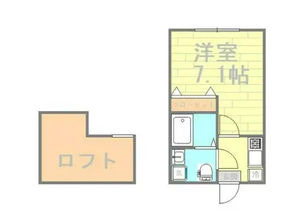 トレスコーマ(ワンルーム/2階)の間取り写真
