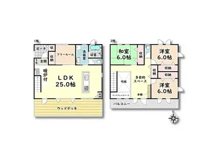 名鉄尾西線 日比野駅(名鉄) 徒歩18分 2階建 築21年(3SLDK)の間取り写真