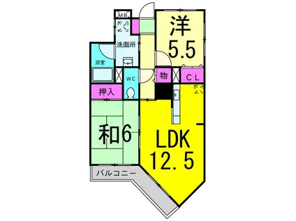 グレース新松戸Ⅰ(2LDK/1階)の間取り写真
