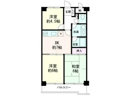 LAZ KONANDAI(3DK/2階)の間取り写真