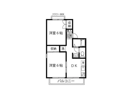 エントピア嶋崎A(2DK/2階)の間取り写真