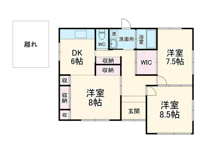 遠州鉄道 第一通り駅 徒歩17分 1階建 築30年(3DK)の間取り写真