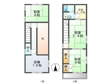 近鉄名古屋線 黄金駅(愛知) 徒歩10分 2階建 築27年(4LDK)の間取り写真