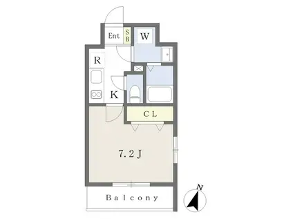 ネクスレジデンス氷川台(1K/2階)の間取り写真