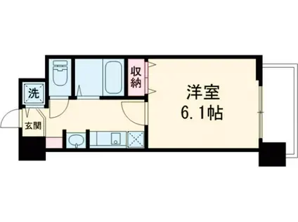 スワンズ京都二条城北(1K/2階)の間取り写真