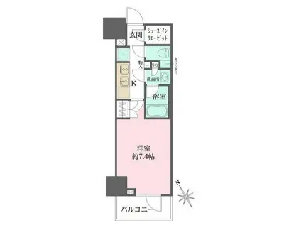 ルフォンプログレ四谷(1K/3階)の間取り写真