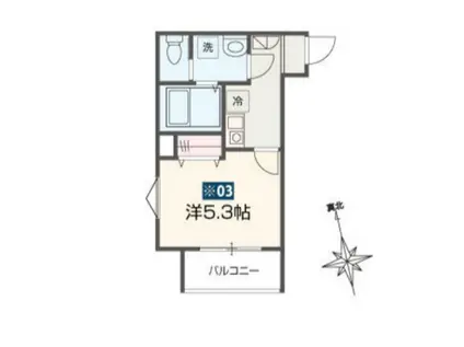 MELLAS柏Ⅱ(1K/2階)の間取り写真