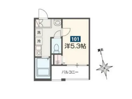 MELLAS柏Ⅱ(1K/1階)の間取り写真