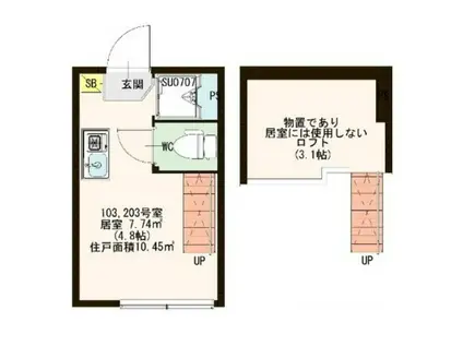 セント・アンドリューズ三軒茶屋(ワンルーム/1階)の間取り写真