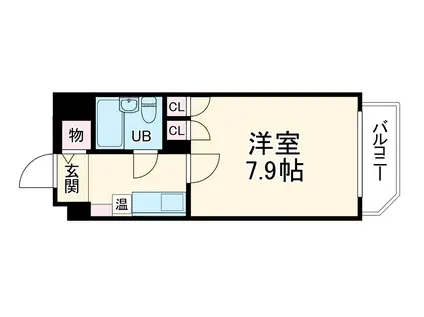 アクシルコート京都二条イースト(1K/10階)の間取り写真