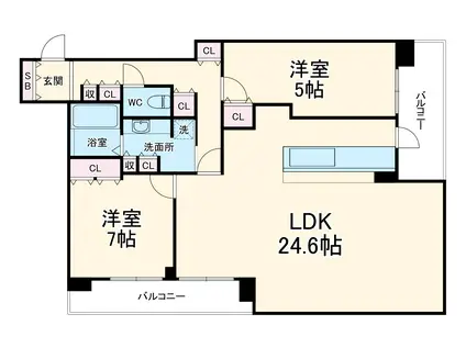 ザ・パークハウス中之島タワー(2LDK/41階)の間取り写真