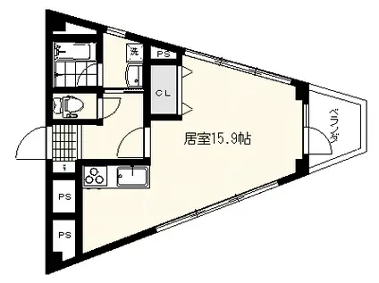 リルトピアザ(ワンルーム/3階)の間取り写真