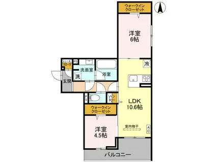 LILAS BEAUTE(2LDK/2階)の間取り写真