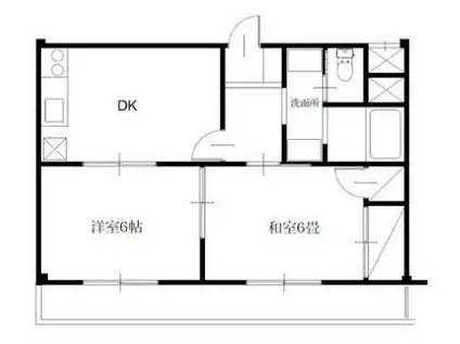 フローラル今泉(2DK/1階)の間取り写真