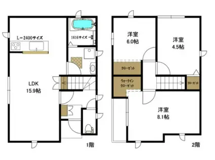 京浜東北・根岸線 北浦和駅 徒歩41分 2階建 築1年(3LDK)の間取り写真