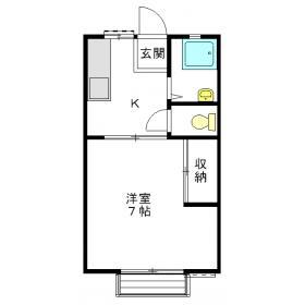 ブライトヒル壱町田(1K/1階)の間取り写真