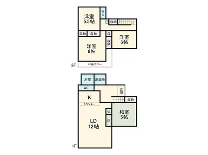 天竜浜名湖鉄道 桜木駅(静岡) 徒歩6分 2階建 築30年(4LDK)の間取り写真