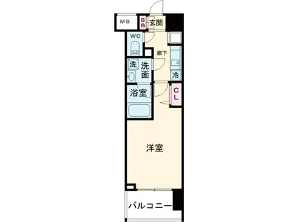 メインステージ浅草入谷Ⅱ(1K/7階)の間取り写真