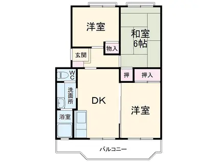 鷺沼大竹ハイツ(3DK/1階)の間取り写真
