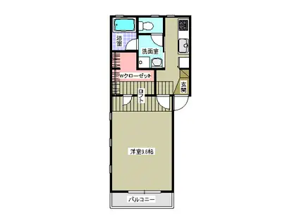 メゾンアンテノール(1K/2階)の間取り写真