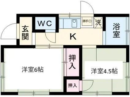 五日市線 東秋留駅 徒歩14分 1階建 築55年(2K)の間取り写真