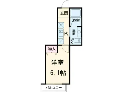 ハーモニー八王子(1K/1階)の間取り写真