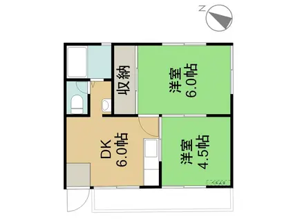 グレース松戸B(2DK/1階)の間取り写真