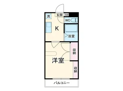 リバティハイツⅤ(1K/3階)の間取り写真
