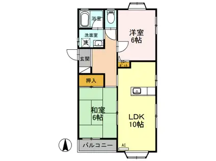 パークサイド2(2LDK/2階)の間取り写真