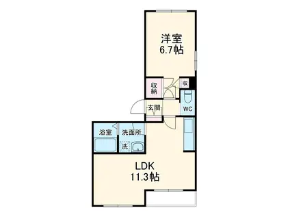 エスプラザ(1LDK/1階)の間取り写真