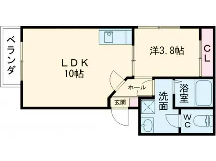 B.PLACE(1LDK/2階)の間取り写真