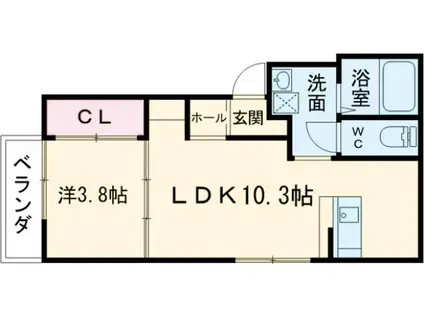 B.PLACE(1LDK/3階)の間取り写真