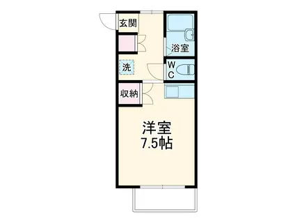 第2ホーメスト一社(ワンルーム/4階)の間取り写真