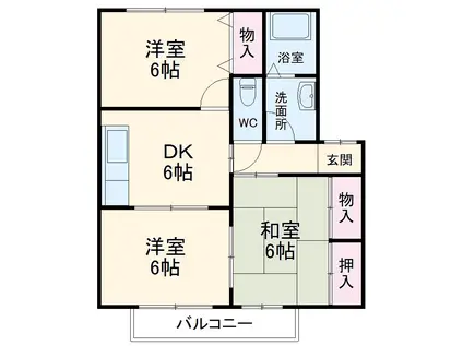 セジュール宮前B(3DK/1階)の間取り写真