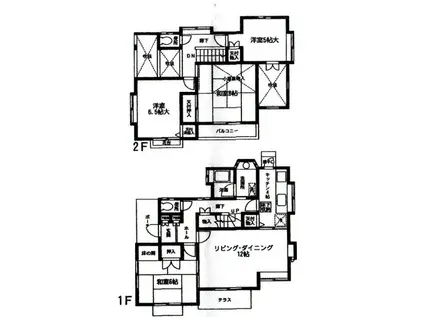 東武鉄道野田線 南桜井駅(埼玉) 徒歩19分 2階建 築40年(4LDK)の間取り写真