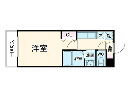 BASE上新庄(1K/2階)の間取り写真