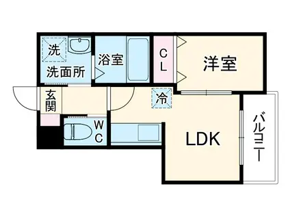 BASE上新庄(1LDK/2階)の間取り写真
