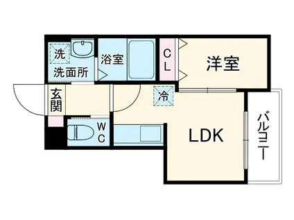 BASE上新庄(1LDK/4階)の間取り写真