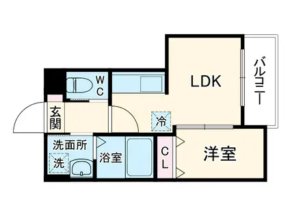 BASE上新庄(1LDK/4階)の間取り写真