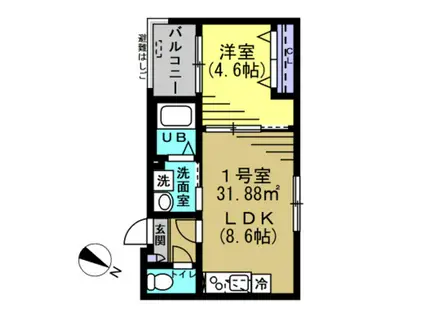アリアトール(1LDK/2階)の間取り写真