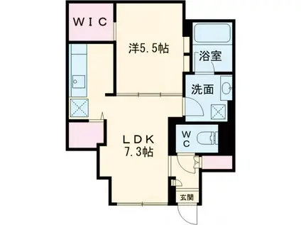 GRANDUO代沢3(1DK/1階)の間取り写真