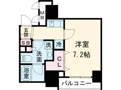 メインステージ西荻窪Ⅱ(1K/4階)の間取り写真