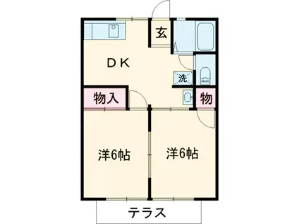 プラティ浅沼(2DK/1階)の間取り写真