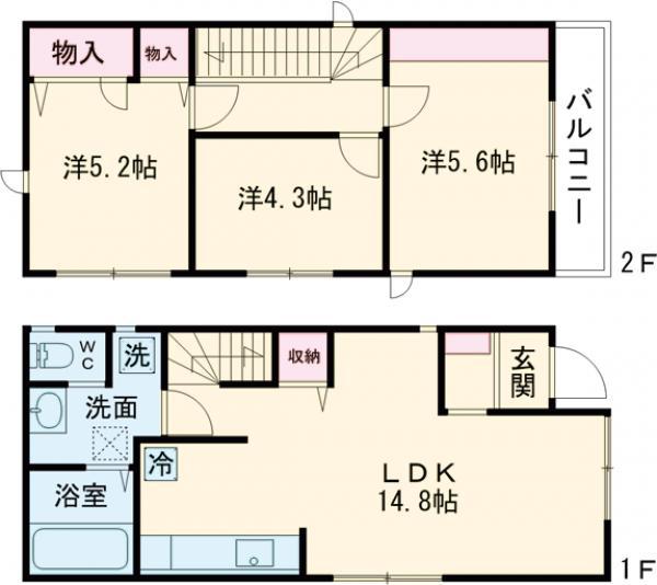 京王電鉄井の頭線 富士見ケ丘駅 徒歩9分 2階建 築1年(3LDK)の間取り写真
