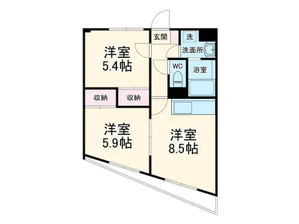 パストラル(2DK/3階)の間取り写真