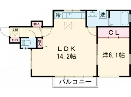さくらハイツ4(1LDK/1階)の間取り写真
