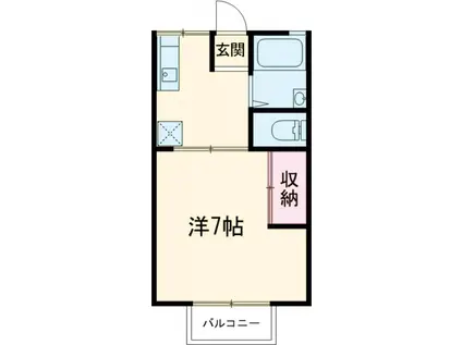 ラ・ドミール(1K/2階)の間取り写真