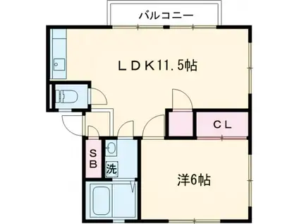 ドルチェ駒沢(1LDK/1階)の間取り写真